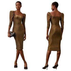 Reformation BRONZE Rahm Dress NWOT